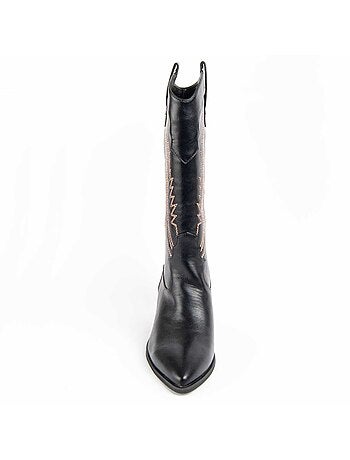 Bota Com Salto Material Sintético E Têxtil Montevita