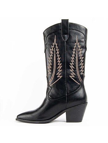 Bota Com Salto Material Sintético E Têxtil Montevita