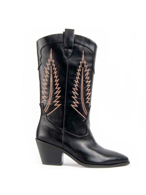 Bota Com Salto Material Sintético E Têxtil Montevita - Kiabi Bota Com Salto Material Sintético E Têxtil Montevita - Kiabi