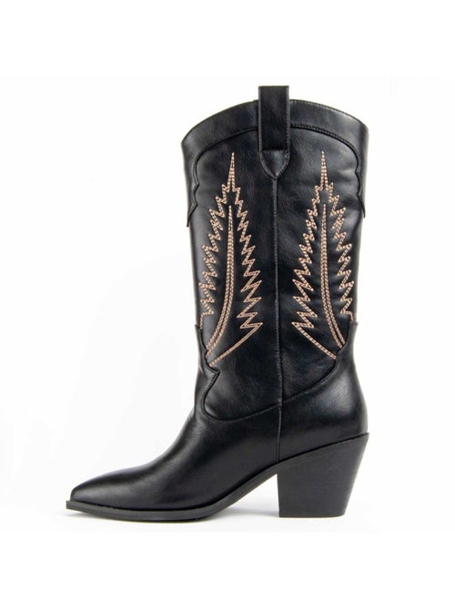 Bota Com Salto Material Sintético E Têxtil Montevita - Kiabi Bota Com Salto Material Sintético E Têxtil Montevita - Kiabi
