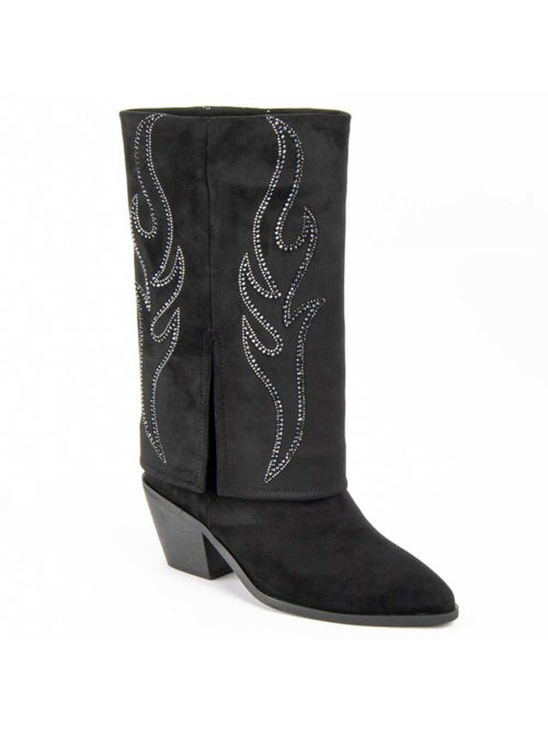 Bota Com Salto Material Sintético E Têxtil Montevita - Kiabi Bota Com Salto Material Sintético E Têxtil Montevita - Kiabi