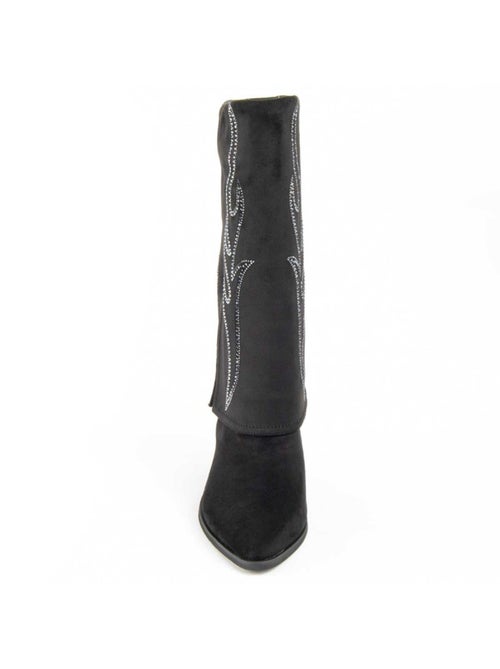 Bota Com Salto Material Sintético E Têxtil Montevita - Kiabi Bota Com Salto Material Sintético E Têxtil Montevita - Kiabi