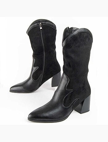 Bota Com Salto Material Sintético E Têxtil Montevita