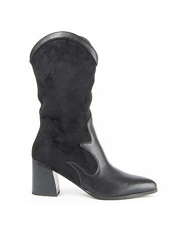 Bota Com Salto Material Sintético E Têxtil Montevita