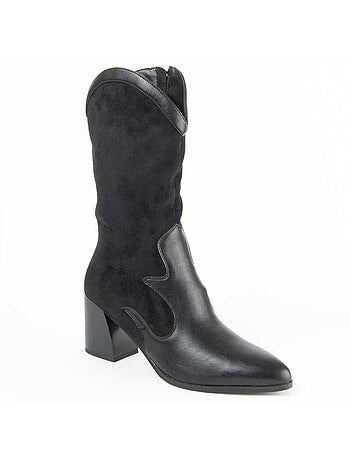 Bota Com Salto Material Sintético E Têxtil Montevita