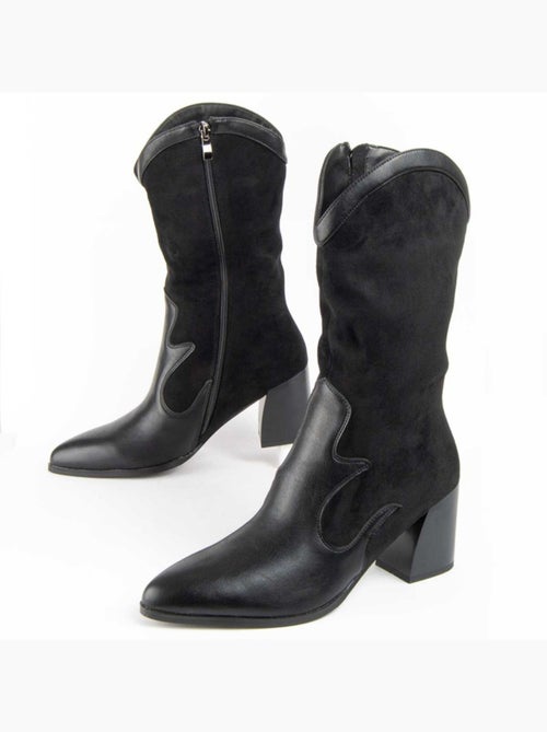 Bota Com Salto Material Sintético E Têxtil Montevita - Kiabi Bota Com Salto Material Sintético E Têxtil Montevita - Kiabi