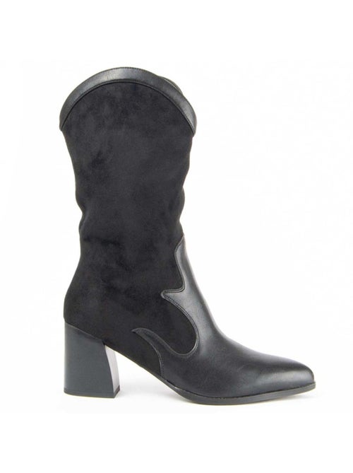 Bota Com Salto Material Sintético E Têxtil Montevita - Kiabi Bota Com Salto Material Sintético E Têxtil Montevita - Kiabi