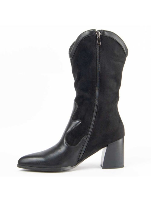 Bota Com Salto Material Sintético E Têxtil Montevita - Kiabi Bota Com Salto Material Sintético E Têxtil Montevita - Kiabi