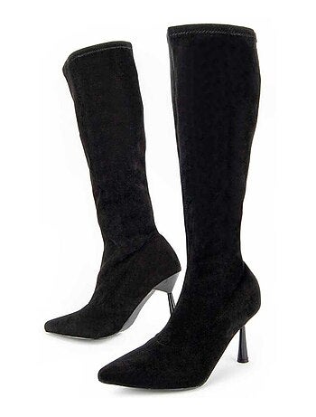 Bota Com Salto Material Sintético E Têxtil Montevita