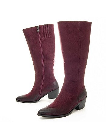 Bota Com Salto Material Sintético E Têxtil Montevita