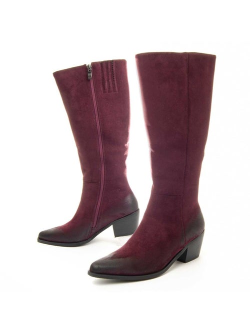 Bota Com Salto Material Sintético E Têxtil Montevita - Kiabi