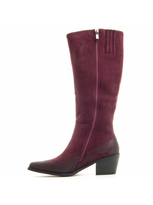 Bota Com Salto Material Sintético E Têxtil Montevita - Kiabi