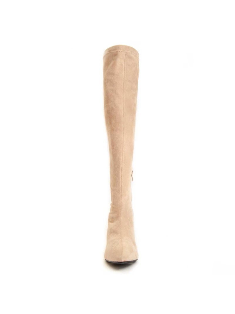 Bota Com Salto Material Sintético Montevita Bege - Kiabi