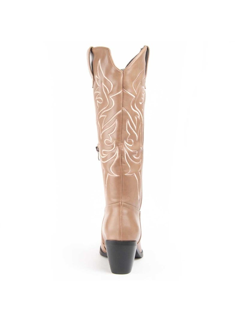 Bota Com Salto Material Sintético Montevita Bege - Kiabi