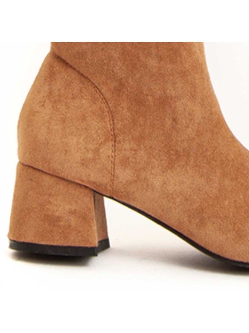 Bota Com Salto Material Sintético Montevita Castanho - Kiabi