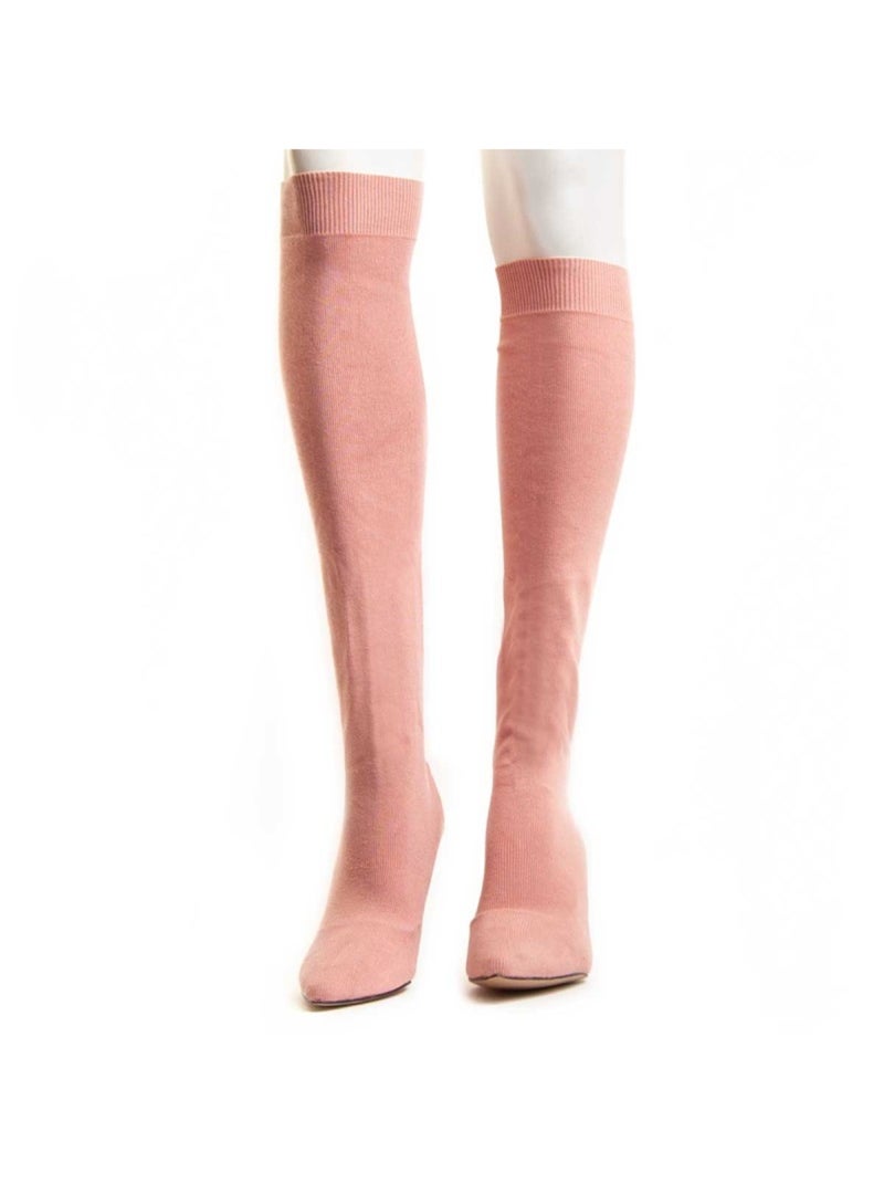 Bota Com Salto Material Sintético Montevita Rosa - Kiabi