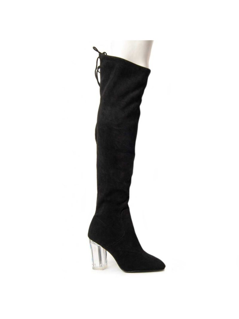Bota Com Salto Tecido Montevita Preto - Kiabi