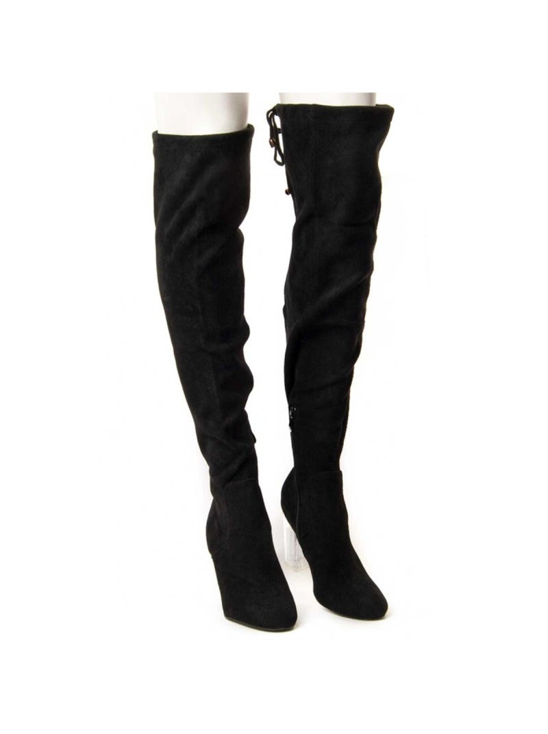 Bota Com Salto Tecido Montevita Preto - Kiabi