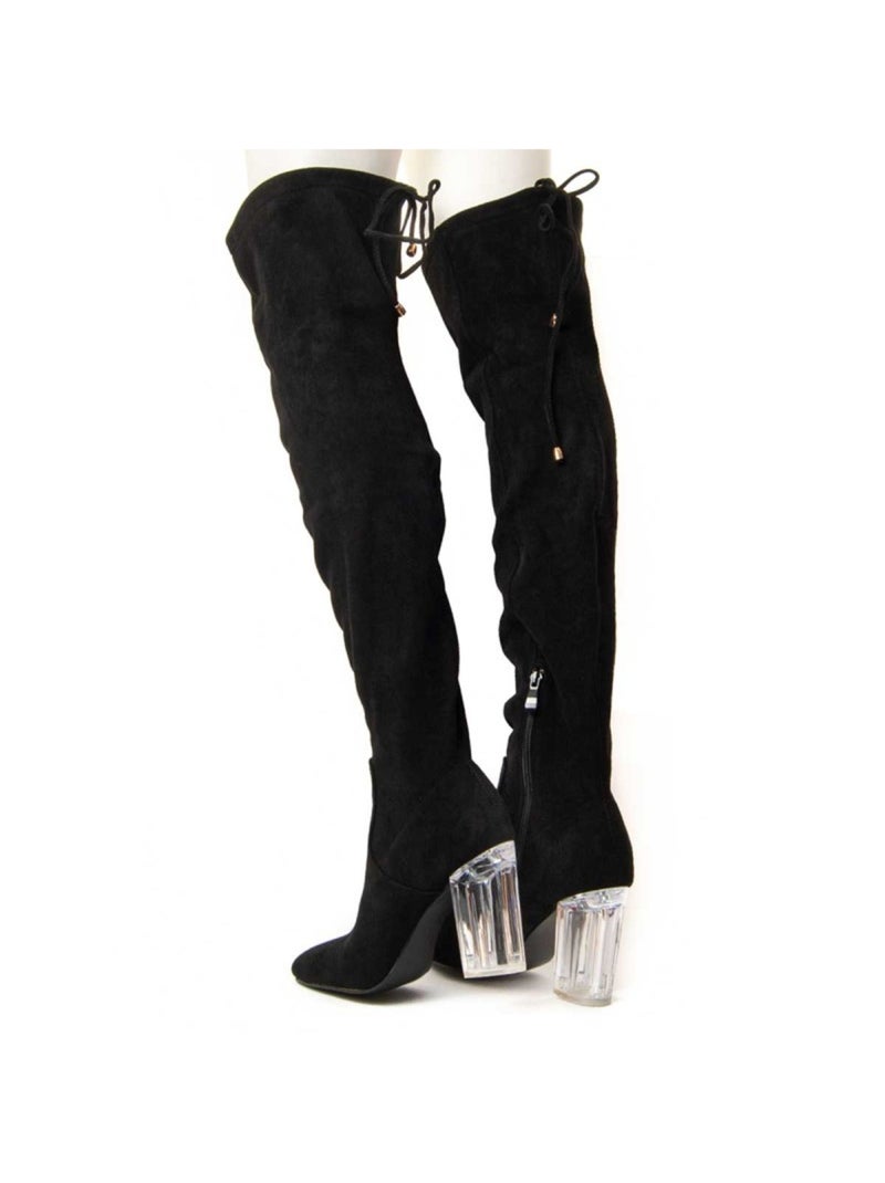 Bota Com Salto Tecido Montevita Preto - Kiabi