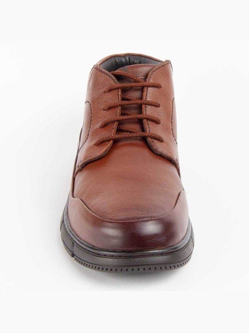 Bota Couro Natural Purapiel Castanho - Kiabi
