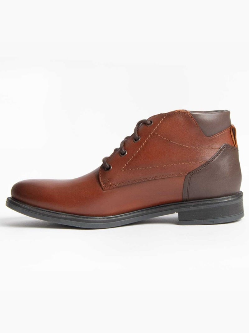 Bota Couro Natural Purapiel Castanho - Kiabi