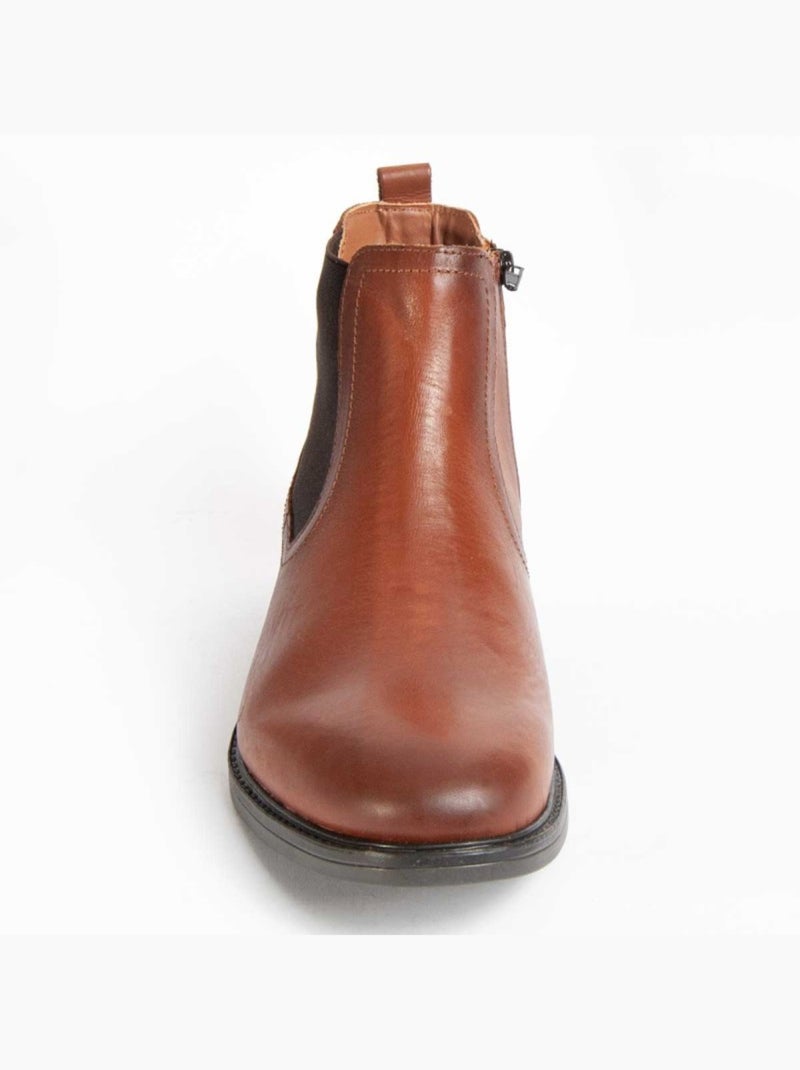 Bota Couro Natural Purapiel Castanho - Kiabi