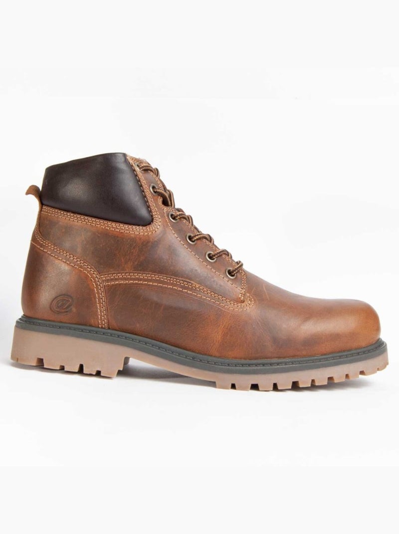 Bota Couro Natural Purapiel Castanho - Kiabi