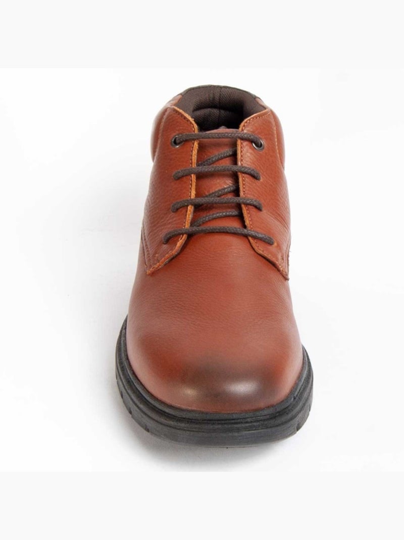 Bota Couro Natural Purapiel Castanho - Kiabi