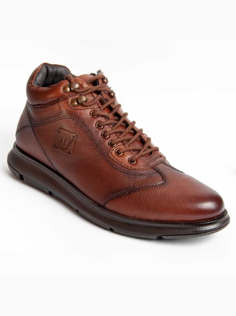 Bota Couro Natural Purapiel Castanho - Kiabi