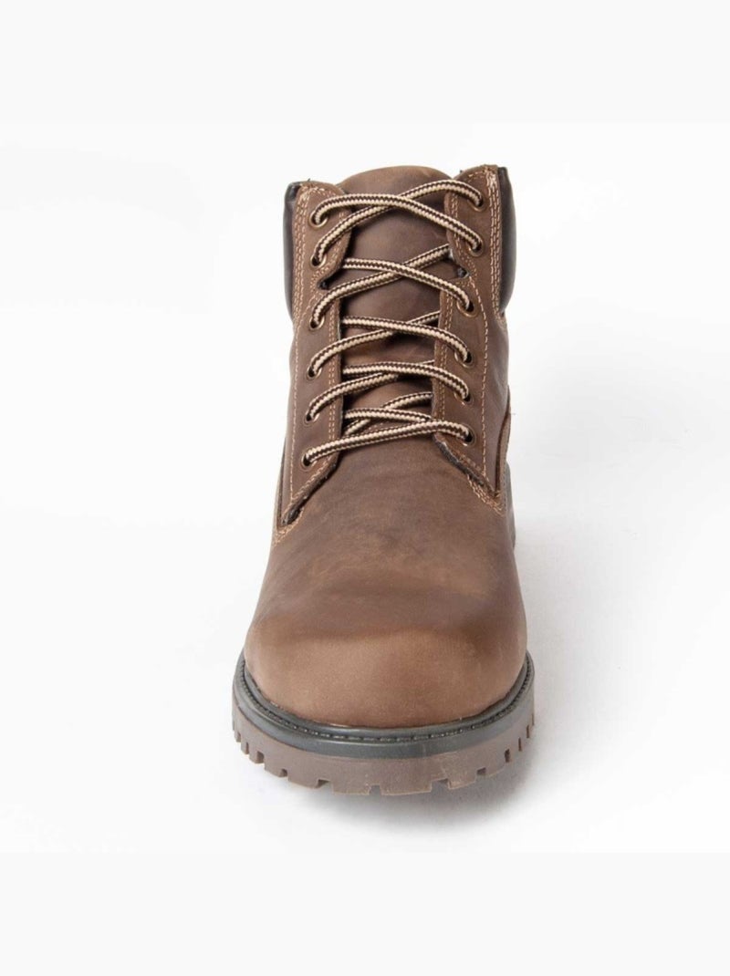 Bota Couro Natural Purapiel Castanho - Kiabi