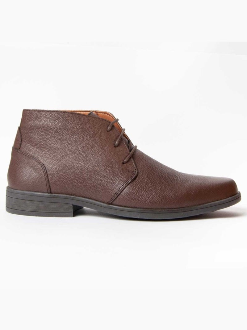 Bota Couro Natural Purapiel Castanho - Kiabi