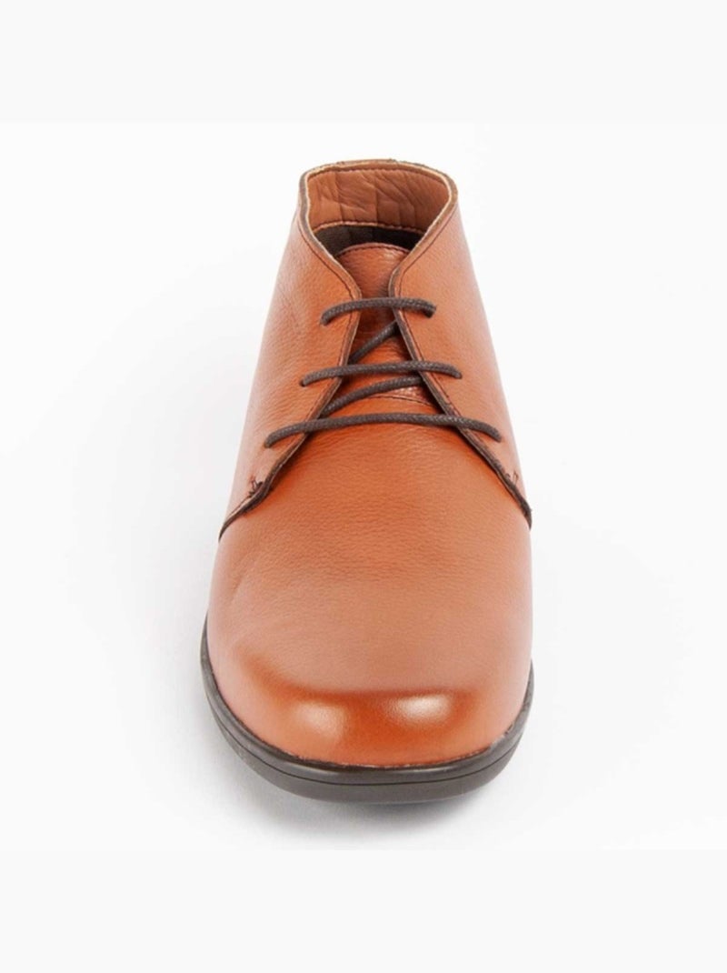 Bota Couro Natural Purapiel Castanho - Kiabi