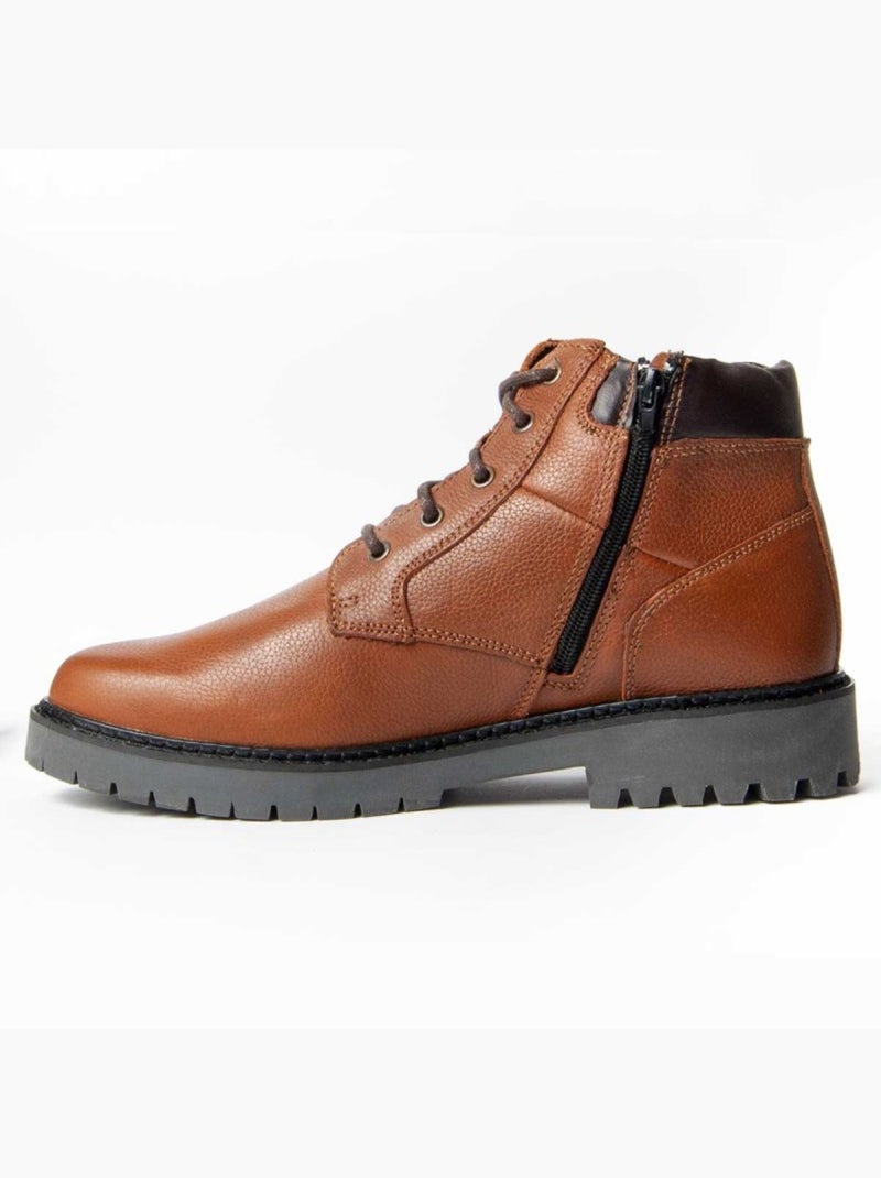 Bota Couro Natural Purapiel Castanho - Kiabi