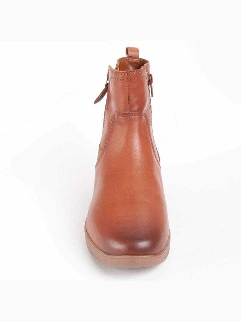 Bota Couro Natural Purapiel Castanho - Kiabi