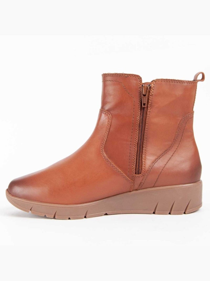Bota Couro Natural Purapiel Castanho - Kiabi