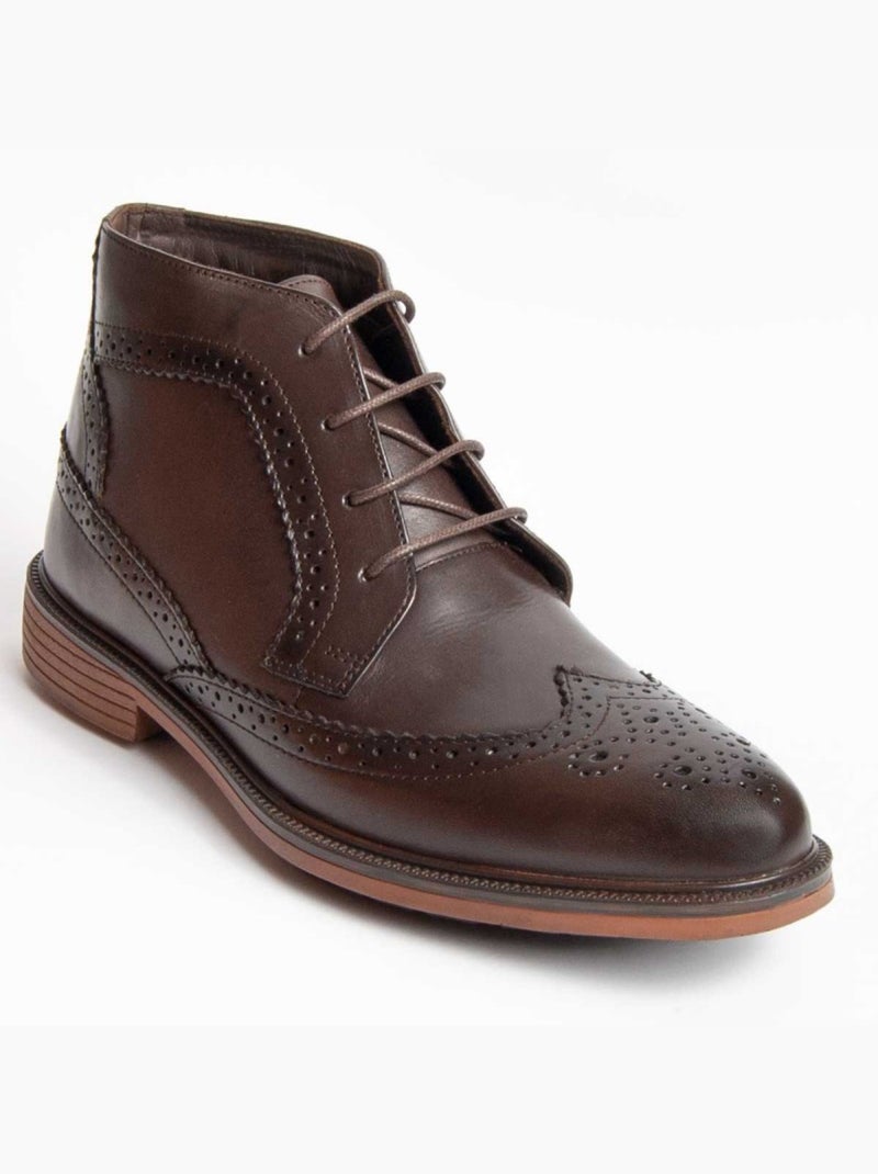 Bota Couro Natural Purapiel Castanho - Kiabi