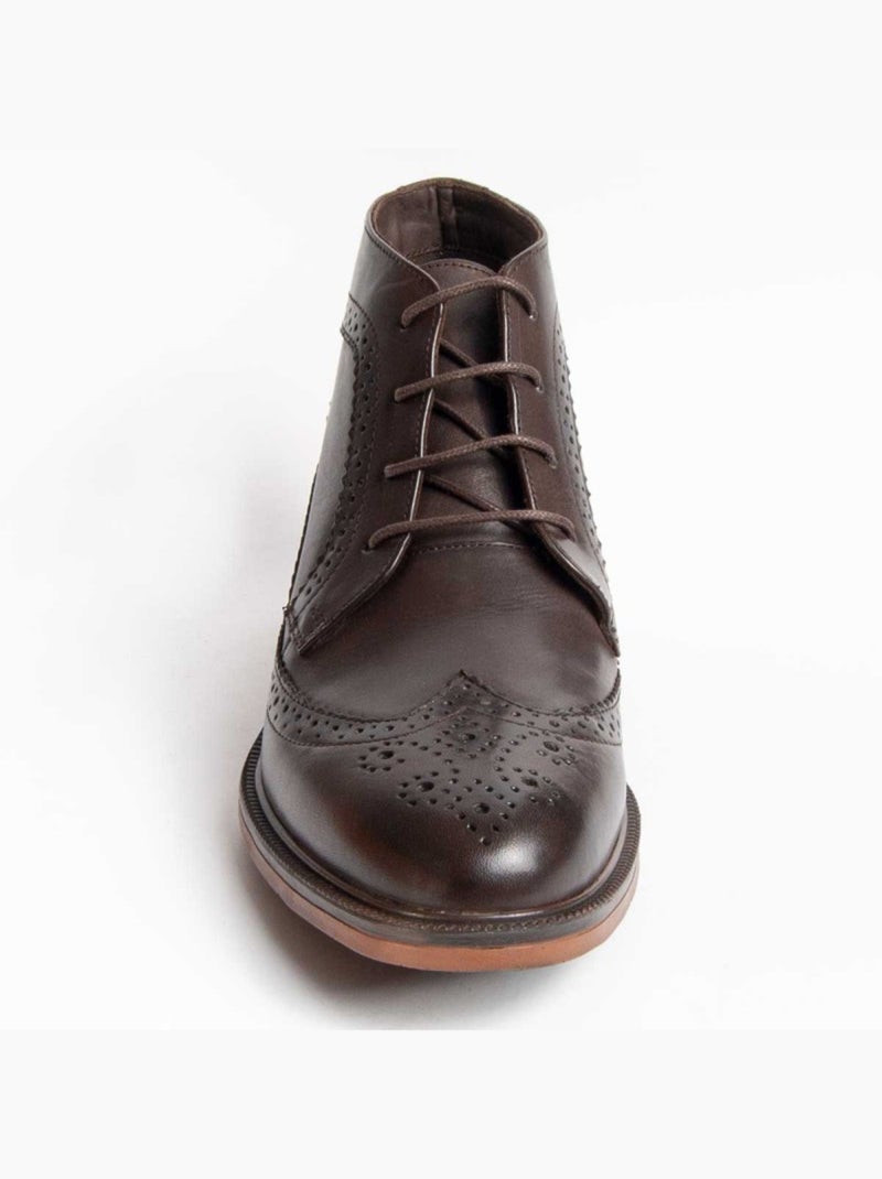 Bota Couro Natural Purapiel Castanho - Kiabi