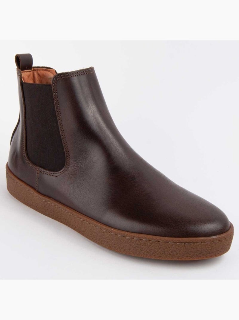 Bota Couro Natural Purapiel Castanho - Kiabi