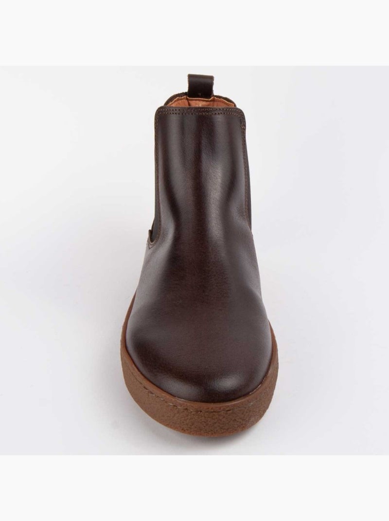 Bota Couro Natural Purapiel Castanho - Kiabi