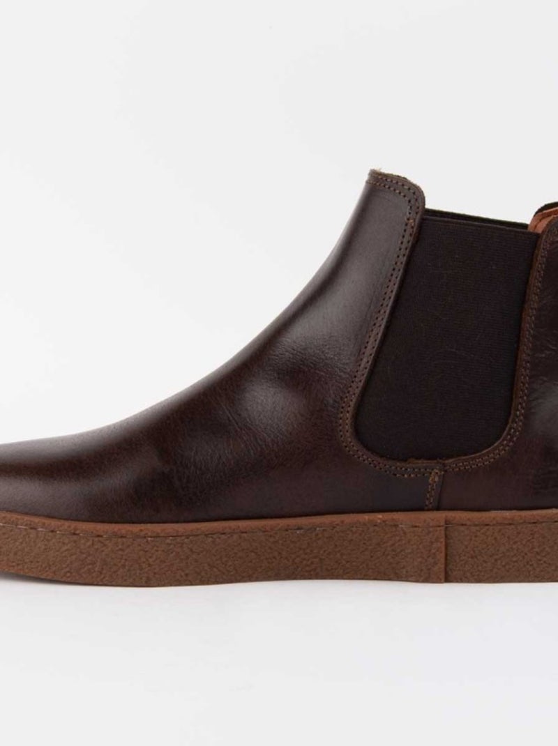 Bota Couro Natural Purapiel Castanho - Kiabi