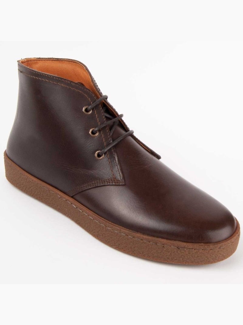 Bota Couro Natural Purapiel Castanho - Kiabi