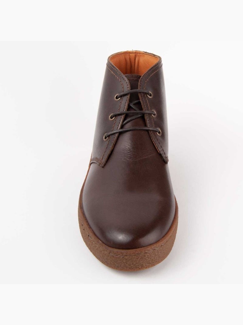 Bota Couro Natural Purapiel Castanho - Kiabi