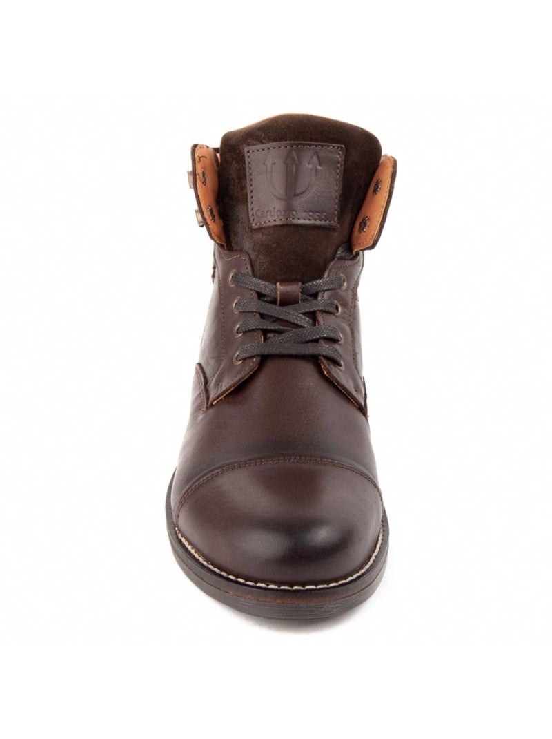Bota Couro Natural Purapiel Castanho - Kiabi
