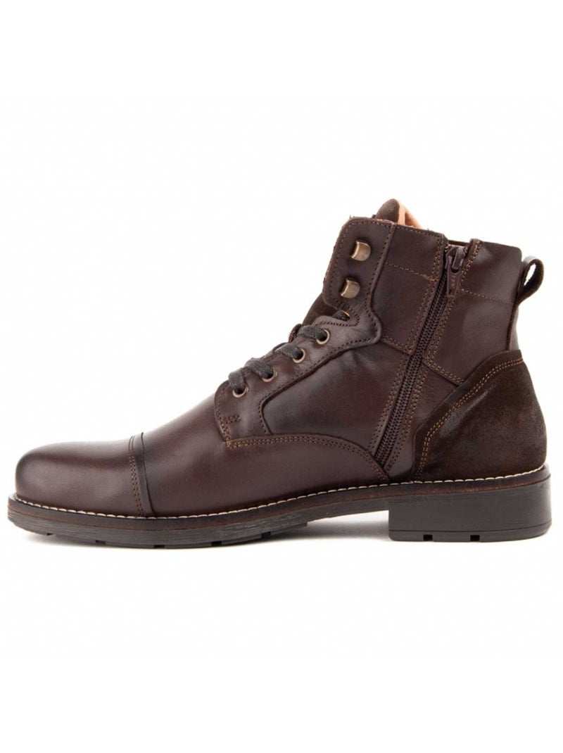 Bota Couro Natural Purapiel Castanho - Kiabi