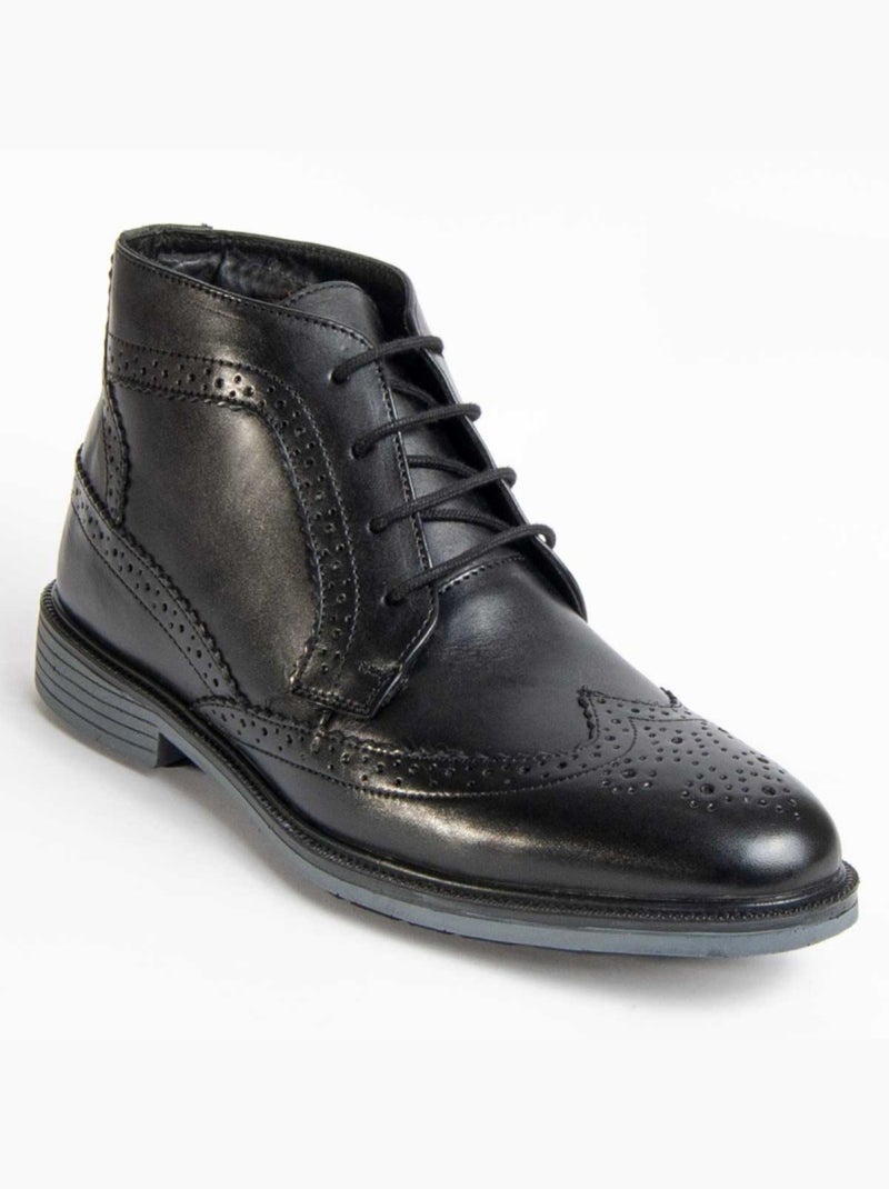 Bota Couro Natural Purapiel Preto - Kiabi