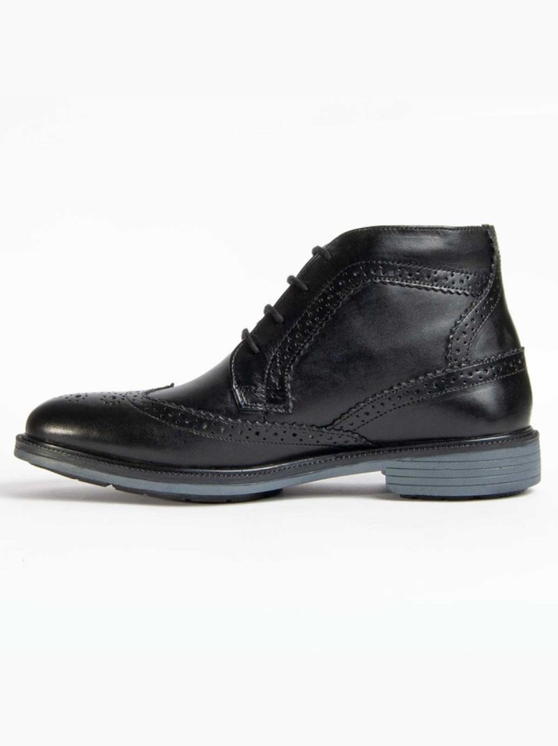 Bota Couro Natural Purapiel Preto - Kiabi