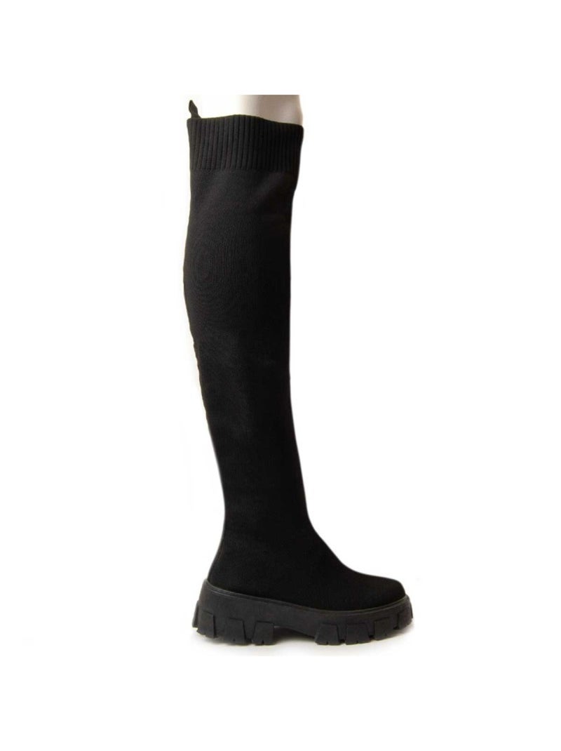 Bota De Plataforma Tecido Montevita Preto - Kiabi