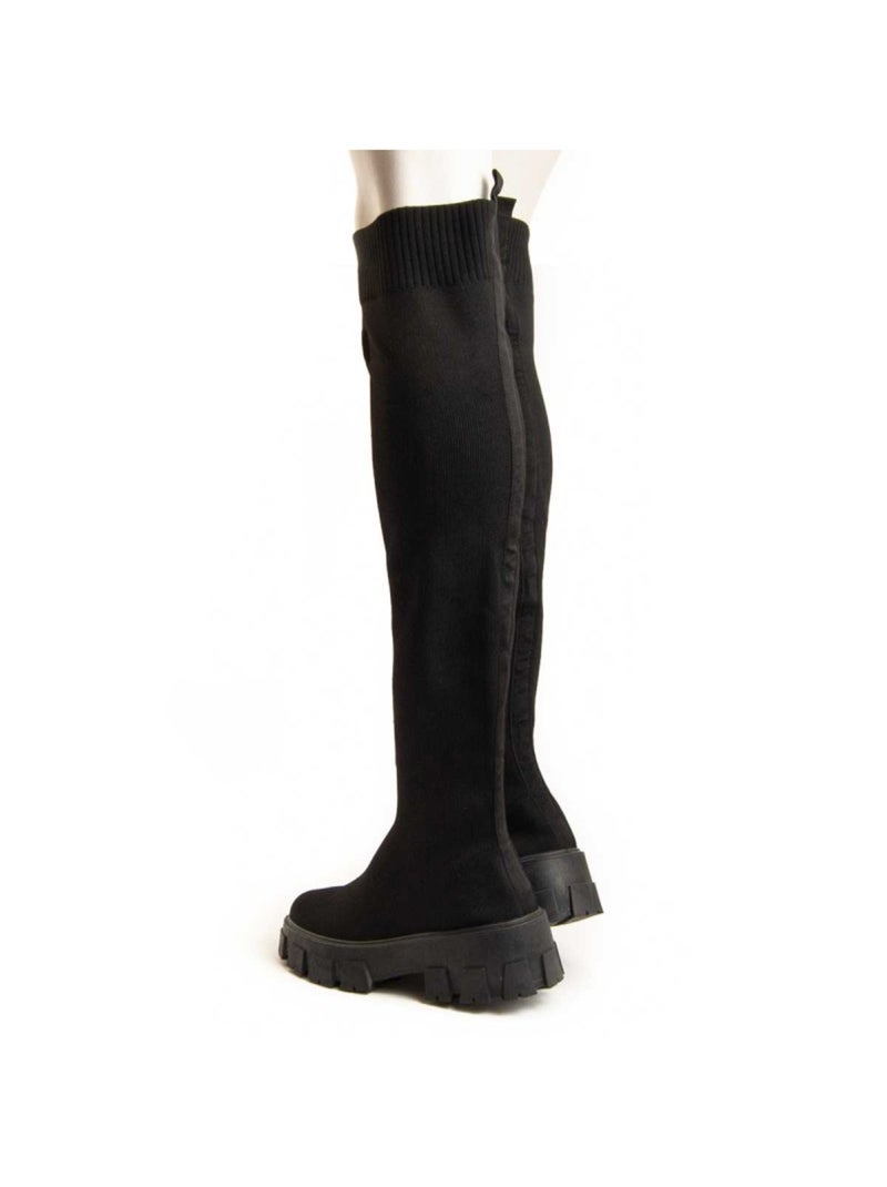 Bota De Plataforma Tecido Montevita Preto - Kiabi