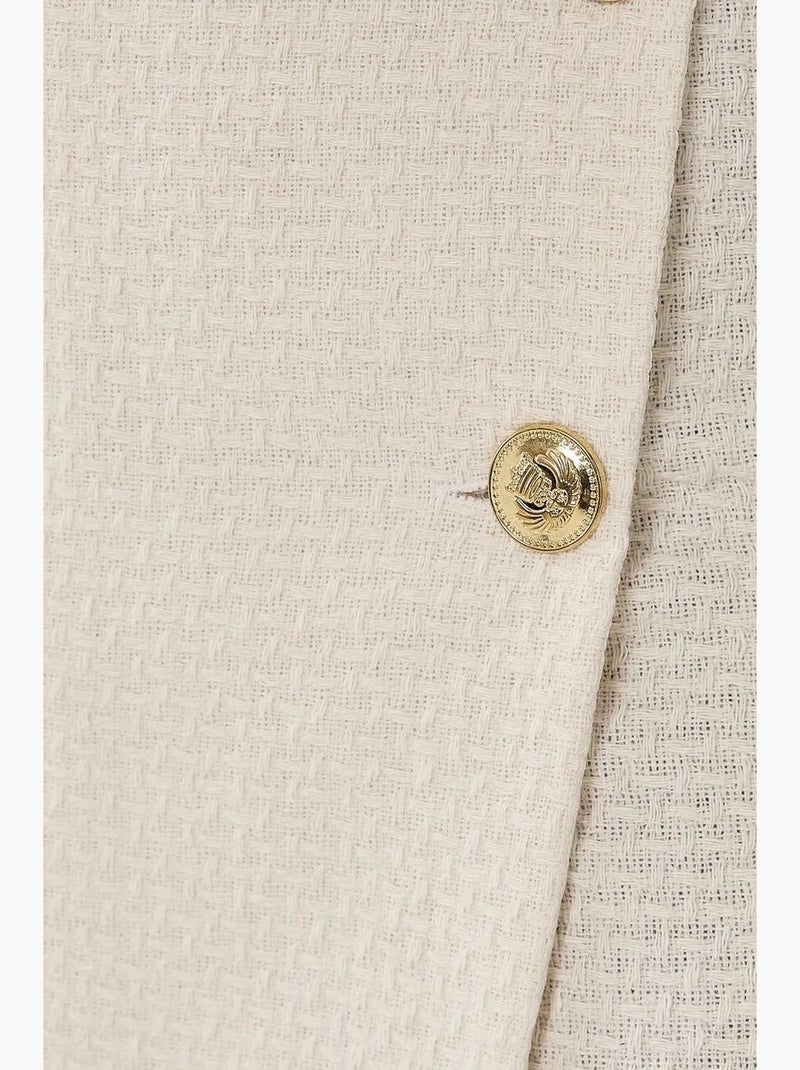 Botão detalhe tweed short hiccup Branco - Kiabi