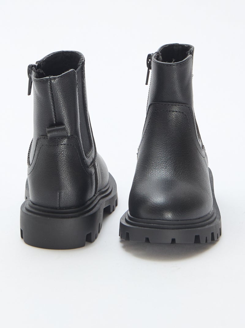 Botas ajustadas em imitação de couro Preto - Kiabi